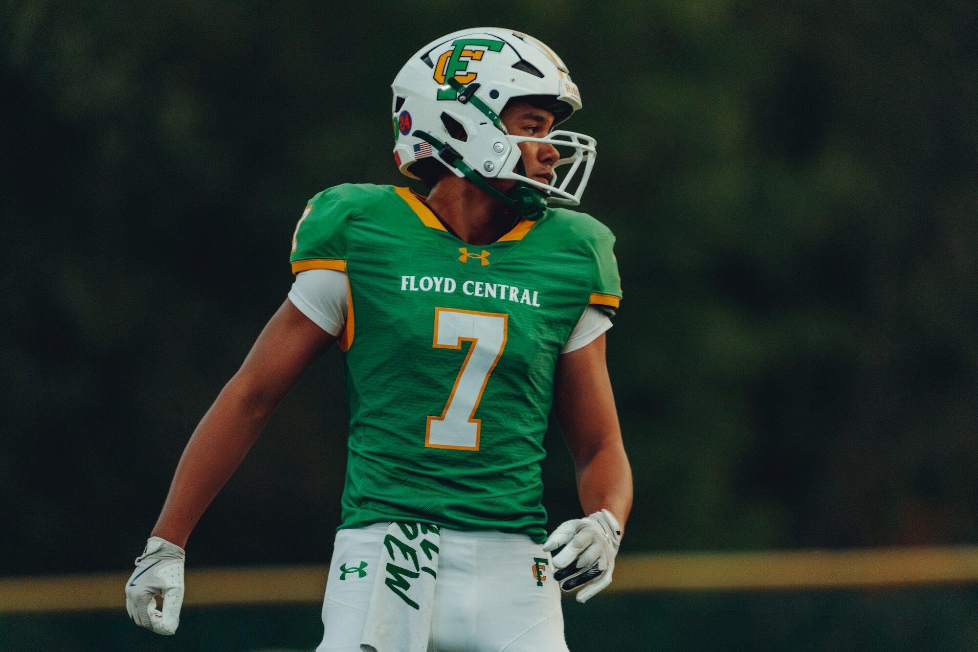 Floyd Central receiver number 7 between plays